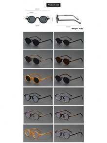 Orange retro kleine runde Brille für Frauen und Männer, klassisch, Luxus-Markendesigner, populäre Steampunk-Töne, Hip-Hop-Mode-Brille