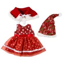 3pcs/Set Christmas Doll Outfit With Snowflake Elements, Including Dress, Cape And Hat, Fits 16-18 Inch Reborn Dolls, Costume For Children 3+ Years Old, Christmas Gift (Doll And Shoes Not Included) - Multicolor - View 6