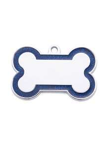 1pc Customized Text Pet Tag, Zinc Alloy Dog Anti-Lost ID Tag With Glitter Pink Circle, Customized Bone Shaped Dog Tag - Engraved For Pet Identification, Essential For Holidays/Parties