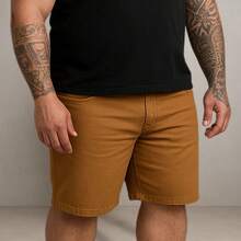 Men's Twill Bermuda Shorts Plus Size 48 To 58 - Camel - View 3