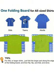 1/2 Adjustable Plastic Clothing Folding Board - A Simple And Quick Multi-Hole Clothing Folding And Organizing Rack, Suitable For Home Storage, As Well As A Gift For Back-To-School, Valentine's Day And Other Holidays. - Random Color - View 6