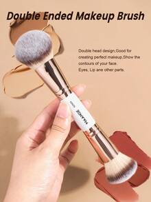MAANGE 1支/2支专业双头化妆刷，质地柔软，多功能化妆工具，带纸盒，包含散粉刷、腮红刷、遮瑕刷、晕染刷、粉底刷、修容刷、晕染刷，温和亲肤，适合所有肤质，非常适合日常使用和旅行，是送给女性和女孩的理想礼物。 - 白色 - 查看 7
