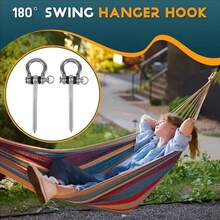 2pcs/Set Of Permanent Rust Proof 304 Stainless Steel Screw Bracket Heavy-Duty 180 ° Swing Hook, Park Yoga Hammock Rope Tire Mesh Chair Sandbag Punching Bag Porch Swing Set