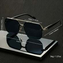1 Piece Minimalist Men's High-End Plastic Frame Lightweight Durable Fashionable Stylish Versatile Daily Outdoor Fashion Accessory 2026 Mother's Day Best Mom Sentimental Heartfelt Unique Thank You Mom Surprise Gift For Mom Grandma Mum Mommy Perfect For Daily Holiday Outdoor Wear - 金框灰色 - 查看 2