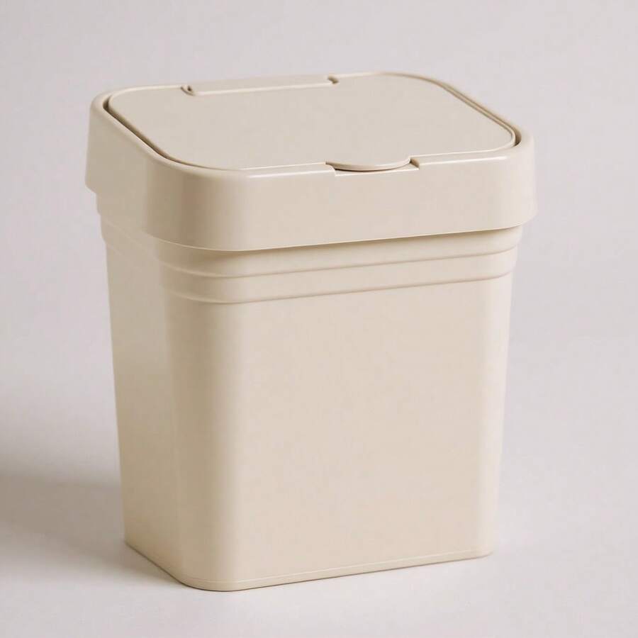 2.8L Sink Trash Can With Lid – Compact, Hygienic And Easy To Clean - Màu be - Xem 1