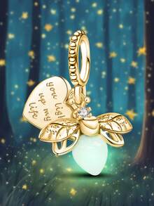 1件时尚可爱发光蜜蜂串珠装饰品，适合女士手链/手镯DIY饰品制作及日常配饰装饰。