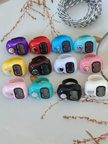 1pc/3pcs Lightweight And Simple Ring Multi-Color Electronic Counter, With One Click Counting And Reset Functions That Are Convenient And Practical. The Simple Ring Is Designed To Be Elastic And Suitable For Every Counting Moment; Suitable For: Daily Prayer Counting, Goods Counting, Learning Counting, Holiday Gifts, Gifting