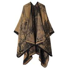 1PC Women Luxury 2-In-1 Wearable Blanket Shawl Wrap - Oversized Soft Floral Cape Scarf, Elegant Evening Party Cover Up, Travel Wedding Gift Idea - Floral Cape Shawl - View 16