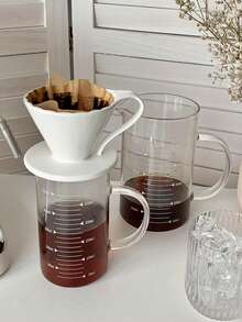 1 pieza Cafetera de goteo con escala de medición, cafetera de vidrio resistente al calor