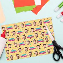 Personalised Funny Face Photo Wrapping Paper, Customised Face Gift Wrap, Multiple Colors, Birthday Wrapping Paper, Anniversary, Your Photo Wrapping Roll - Multicolor - View 11