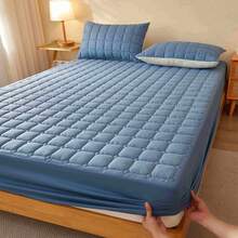 Simple Solid Color Quilted Bedsheet! Practical First Choice! Soft And Dirt Resistant, Machine Washable And Suitable For Multiple Scenarios, Skin Friendly And Soft, Suitable For All Seasons, Skin Friendly, Silent And Dirt Resistant