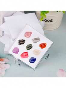 50 قطعة/عبوة من لوحات الخلط الورقية البيضاء القابلة للتخلص منها لفن الأظافر، لوحات الرسم ذات الجانبين المقاومة للماء والتدرج اللوني، خيارات 3 أحجام، مناسبة لصالونات الأظافر