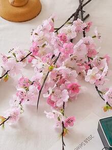 1件/3件梅花人造花樱花枝桃花仿真花17.7英寸树枝花树茎桌面装饰配件家居婚礼派对装饰品 - 粉色 - 查看 7