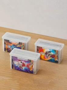 6pcs (1 Large Box + 5 Small Boxes) U-Shaped Card Organizer Boxes: 5 Compartments, White, PP Material, Suitable For Cards, Postcards, Etc. - Transparent Dust-Proof Lid Storage & Display Box, Desk Organizer, Suitable For School, Office Staff And Students, Great For Halloween And Christmas - Multicolor - View 15