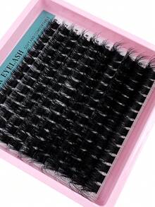 200pcs/180pcs/160pcs/140pcs/120pcs 8D Luxury Fluffy DIY Cluster Lashes - 14-20mm Mixed Length Eyelash Extension 0.07mm Russian D Curl Thick And Reusable Dramatic Lashes For Beginners Easy To Use - 10 Rows (60D/80D/100D/120D/160D/200D Variety Pack) - D - 查看 4