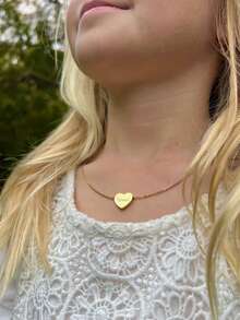 Colar de Dama de Honra para Casamento, Joias Personalizadas de Dama de Honra, Presente de Agradecimento para Dama de Honra, Colar com Nome em Formato de Coração, Colar de Proposta Personalizado - Multicolorido - Visão 4