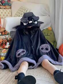 保暖可穿戴蝙蝠主题毯子。蝙蝠披肩，带帽蝙蝠斗篷，可穿戴，可机洗。新年礼物，情人节礼物。 - 彩色 - 查看 4