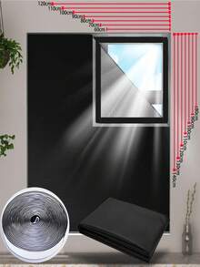 Cortina opaca sin perforación, cortinas de viaje portátiles con para la sala de estar y el dormitorio - Negro - Ver 7