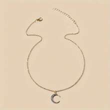 1 Piece Women Pendant Necklace Casual And Fashionable Moon Pendant Necklace For Daily Wear - 銀色 - 查看 7