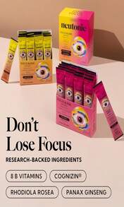 Neutonic Nootropic Focus Blend Powder | Watermelon Mint 16 Sticks | Caffeine Free, Zero Sugar | Support Memory, Mental Clarity, Cognitive Function | Boost Focus, Energy, Brain Health - Flavor Name B - View 3