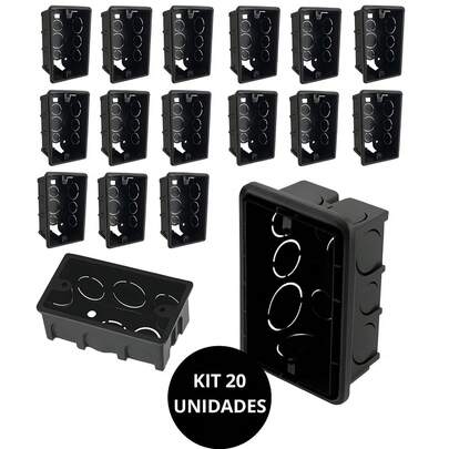 Kit 20 Caixinhas 4x2 de Embutir – Caixa Elétrica para Tomada e Interruptor