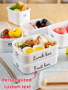 Personalized Custom 2025 New Kitchen Refrigerator Rectangular Fresh-Keeping Box Microwave Heat-Resistant Plastic Lunch Box Food Meal Box Fruit Storage Box Sealed Box Back To School - Multicolor - View 2