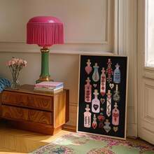 1pc Witchy Potion Bottle Wall Art Esoteric Occult Poster Gothic Dark Academia Decor Surreal Canvas Print Pink Magic Art Alternative Maximalist Painting Picture Home Decor, Mystical Moon Goddess Wall Art Poster Occult Celestial Crow Decor Surreal Canvas Print Preppy Pink Aesthetic Folk Magic Wall Art