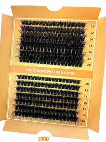 200pcs/180pcs/160pcs/140pcs/120pcs Faux Mink Eyelashes 200D/160D/120D/100D/80D/60D 8D Luxury Fluffy DIY Cluster Lashes - 14-20mm Mixed Length Eyelash Extension 0.07mm Russian D Curl Thick & Reusable Dramatic Lashes, Beginner Friendly For Daily, Party, Valentine's Day, Music Festival, Christmas, Thanksgiving Ideal Gift - D - 查看 14