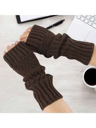 Striped Fingerless Gloves, New Autumn/Winter Solid Color Mittens, Halloween Accessories, Winter Gloves, Cold Weather Gloves