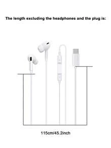 New Wired Earphones Type-C Android Smartphone Compatible 3.5mm In-Ear Headphones With Heavy Bass, Inline Control And Microphone For Gaming - White - View 10