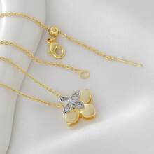 1pc Lucky Four-Leaf Clover Pendant Necklace, Suitable For Women, Holiday Gift, Daily Wear Accessory