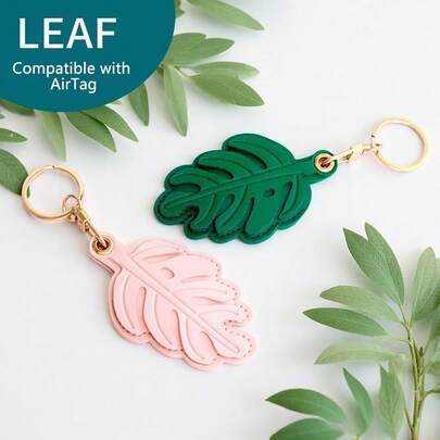 Funda de cuero compatible con AirTag, funda protectora linda con llavero y cordón, estuche anti-arañazos para rastreador GPS para billetera, llaves, bolso, mascotas