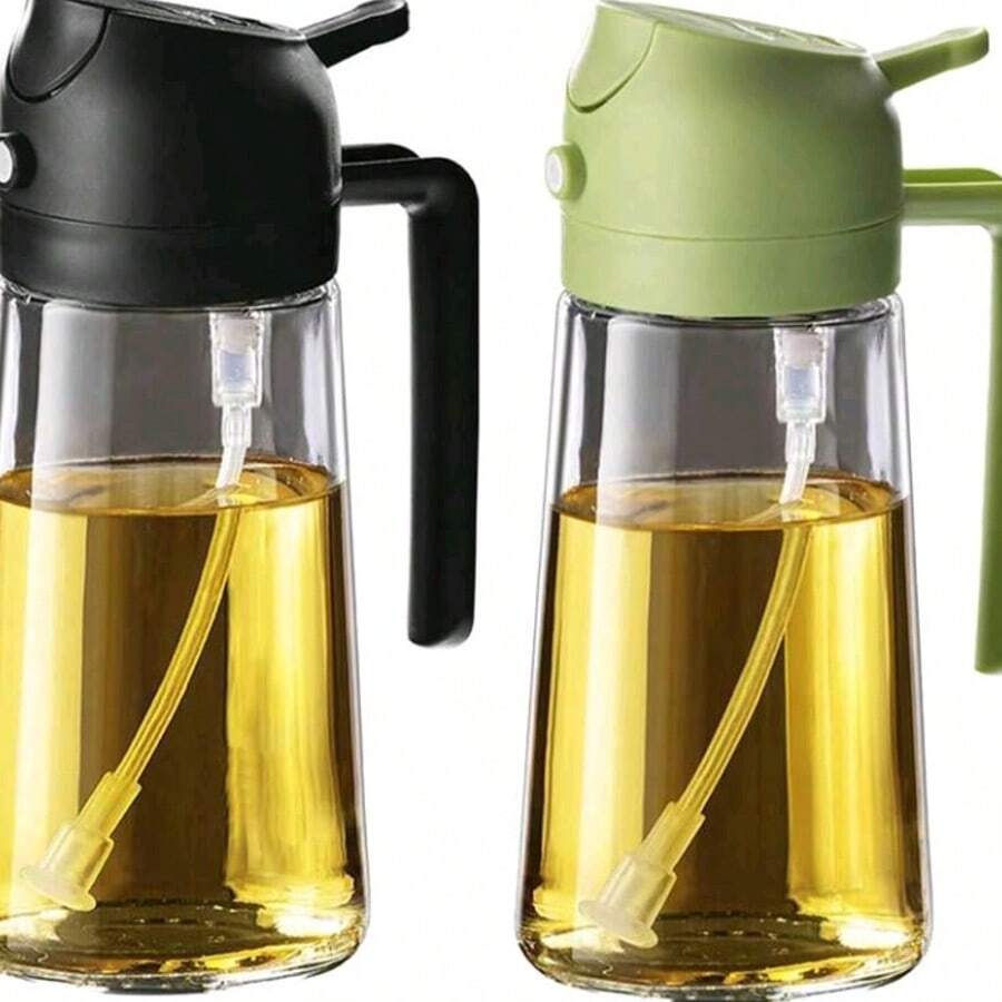 1 Chai xịt dầu 16,5oz cho nhà bếp - Bình xịt dầu ô liu và bình xịt dầu 2 trong 1 - Chai dầu ô liu 470ml - Bình xịt dầu dùng để nấu ăn, nhà bếp nhà hàng, salad, tiệc nướng, màu sắc và kiểu dáng ngẫu nhiên. - Nhiều màu - Xem 1