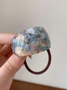 1pc/4pcs Women Elegant High Elasticity Curved Acetate Fiber Hair Scrunchies, Stylish Hair Ties For Ponytail, Suitable For Daily Wear, Casual, Party, Face Washing, Makeup, And Gift Giving ,Gym Sport Outfit ,Ponytail Holders ,Hair Elastics ,Hair Rubber Bands ,Hair Rope Hair Accessories