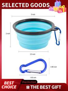 1pc350ml Collapsible Dog Pet Folding Silicone Bowl Outdoor Travel Portable Puppy Food Container Feeder Dish Bowl Water Bottle Camping