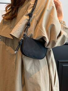 1 geantă de mână mică vintage mată pentru femei, geantă crossbody compactă și elegantă pentru uz zilnic - Negru - Vizualizare 4