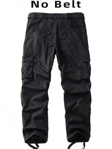 Men's Cargo Work Pants Cotton Casual Wild Outdoor Ripstop Camo Trousers With 9 Pockets-20256688 - màu đen - Xem 5