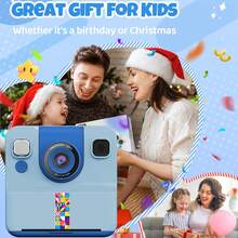 1pc Kids Camera Instant Print, Print Paper, 2.4" Screen Instant Camera For Kids Ages 6-12,1080P, 180°Flip Lens,32GB Card- Christmas Birthday Present For Boys & Girls