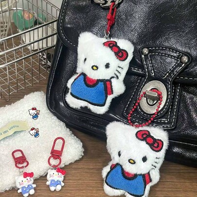 Sanrio Sanrio Hello Kitty Brooch Pendant, Hello Kitty Backpack Brooch, Cute Hello Kitty Bag Decoration Keychain, Bag Charm, Back To School Delicate Small Gift, Suitable For 14 Years Old And Above Holiday Party Gift, Birthday Gift And Festival Gift Party Surprise Small Gift, Cute Cartoon Doll Pendant, Suitable For Halloween And Christmas