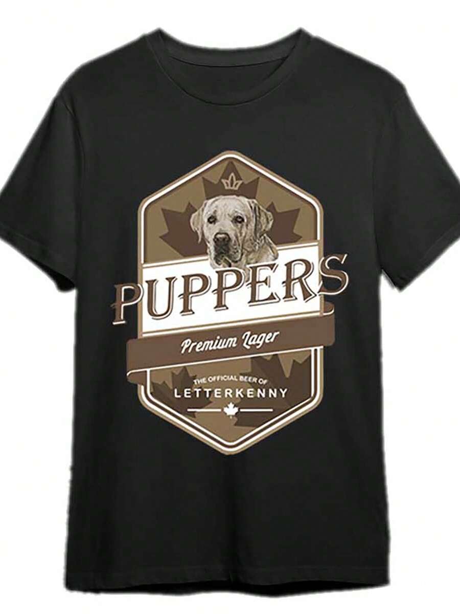 Letterkenny Puppers Premium Lager - Letterkenny Shoresy - Camiseta Letterkenny Shoresy - Colección de camisetas gráficas de manga corta para hombres en negro - Irish Puppers - Camiseta 337277 - Negro - Ver 1
