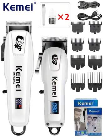  Kemei KM-PG809A/KM-232 Electric Hair Clipper Men's Professional Wireless Electric Hair Clipper/Beard Trimmer Rechargeable Hair Cutting Machine With Adjustable Hair Cutting Accessories Suitable For Home Travel And Barbershops