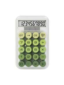 1pc Transparent Dopamine Mechanical Keypad Calculator, 10-Digit Large Display, High-Quality Material, Fashionable Design For Women, High-Quality And Cost-Effective, Suitable For Finance, Accounting, Students, Office Use, School Supplies, Back To School