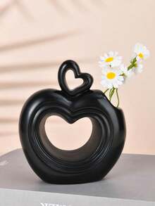 1 Nordic Creative Apple-Shaped Living Room Floral Decoration, Resin Dried Flower Vase, Home Decoration, Entryway Tabletop Flower Container, Living Room Accessory