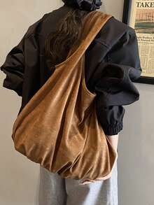 Geantă tote retro minimalistă cu capacitate mare, geantă de umăr și geantă crossbody pentru femei la modă