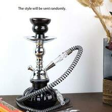 1pc Random Color And Style Mini Single/Double Hose Shisha Hookah Set With Stainless Steel Parts - one-size - View 14