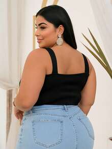 Plus Size Blouse Size 44 To 50 Braided Neck With Elasticity Large Size Crisscross Special Vintage Elegant Party Sensual Casual Cute Crisscross Fabric Holiday Night Daily Birthday Party Homecoming Bachelorette Party Travel - 黑色的 - 查看 2