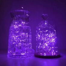 - Paquete de 15 30 luces LED micro estrelladas que funcionan con pilas incluidas, luces de alambre plateado impermeables de hadas, para manualidades, fiestas, jardn, boda, mesa, decoracin - Morado - Ver 8