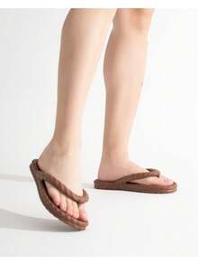 Chinelo Nuvem Casual Kit 02 Pares 100% EVA Trança Antiderrapante Anatomico Praia Piscina E Banho tramada - PRETO/MARROM - Visão 3