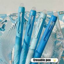 4pcs/Box Erasable Pens, 0.5mm Fine Tip, Blue/Black Ink, Quick Drying & Smooth, Suitable For Office, School, Planner, Exam, Christmas Gift, School Supplies, Christmas Present, Students, Art, High-End, Christmas, Students, Party Favor, Party Gift, Office, Learning