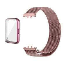 Metal Strap For Galaxy Fit 3 Band With TPU Case Screen Protector Soft Film Replacement Milanese Magnetic Loop Watchband - Multicolor - View 9
